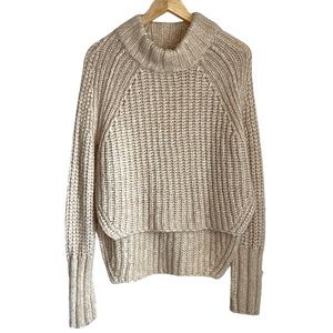 Brochu Walker Chunky Knit Mock Neck Sweater Layered Looker Size Small